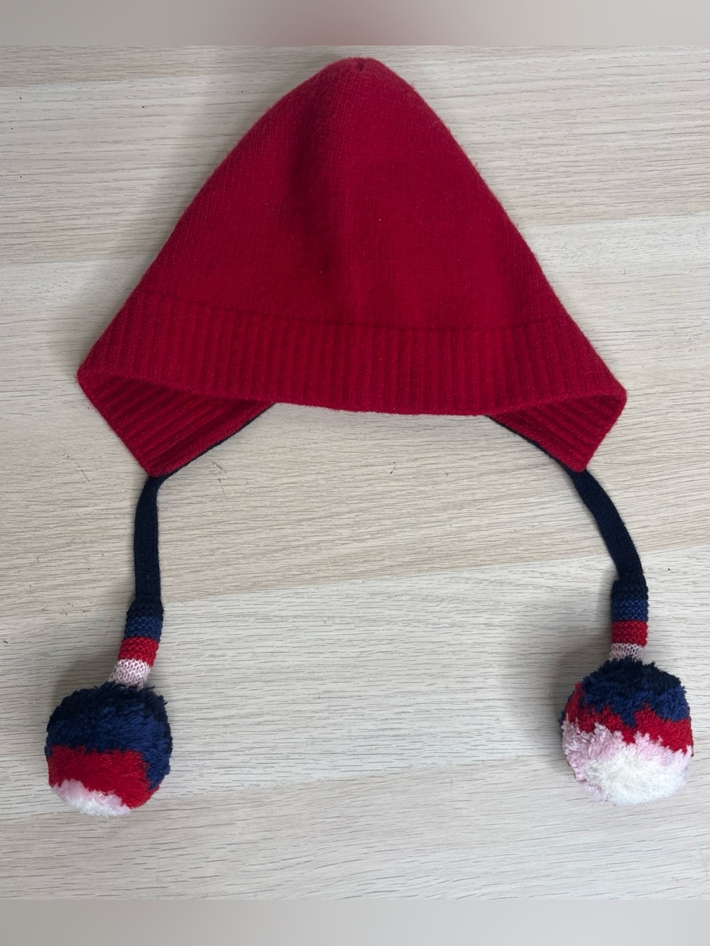 Gucci Red Wool Knit Ski Hat with Pom Poms Winter Cap Aspen